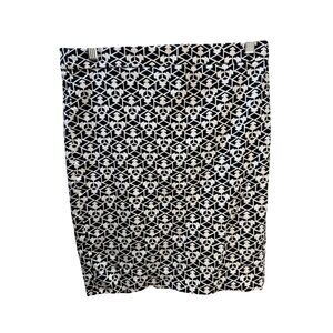 J. Crew Black & White Geometric Print Pencil Skirt Size 4
